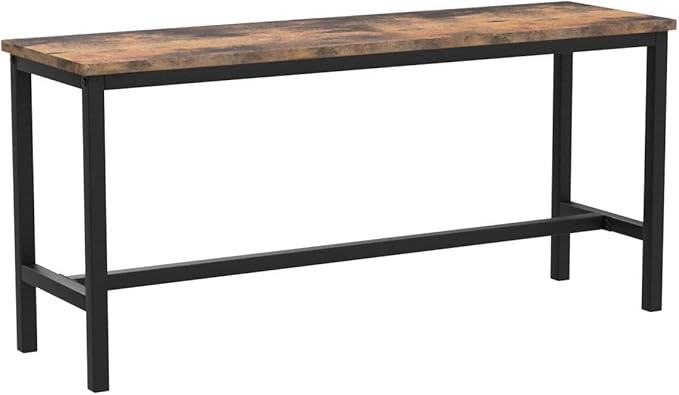 VASAGLE Dining Bench, Pair of 2, Industrial Style, Steel Frame, for Kitchen, Living Room, 12.8 x 42.5 x 19.7 Inches, Rustic Brown + Black，UKTB33X