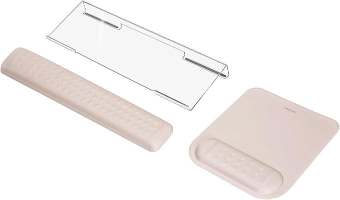 MOSISO Computer Keyboard Stand&Wrist Rest Support for Keyboard &Mouse Pad Set, Ergonomic Massage Wrist Rest Set, Easy Typi...