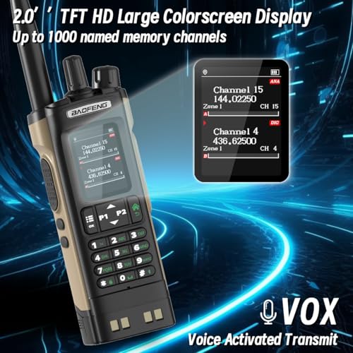 Baofeng DM32 DMR Radio 10W Ham Radio Handheld Rechargeable Walkie Talkies Long Range DM32UV Two Way Radio NOAA Weather Rad...