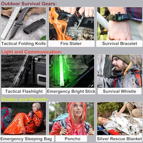 First Aid Kit,Survival Gear Outdoor Tactical Gear Set Military Grade Molle System for Camper Travel Hunting Hiking and Adv...
