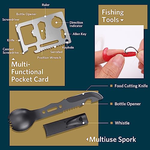 ABPIR Gifts for Christmas Survival Kits for Men Dad Husband Him, 13 in 1 Survival Gear and Equipment Tactical Tools for Ca...