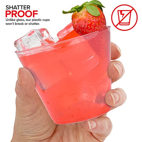 Stock Your Home 9 oz Clear Disposable Plastic Cups (200 Pack) Elegant Tumblers Glasses for Parties, Weddings, Holidays, De...