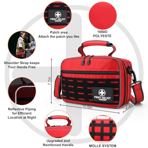 VRIEXSD Premium 450 Piece Large First Aid Kit for Home, Travel, Camping, Car, Hiking & Outdoor Emergencies - Emergency Med...