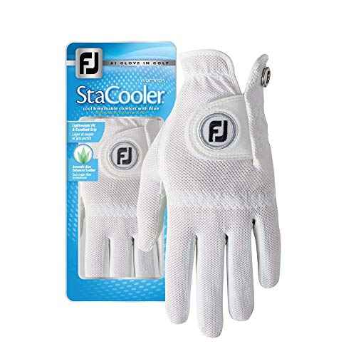 FootJoy Women's StaCooler Golf Glove, Pearl Small, Worn on Right Hand