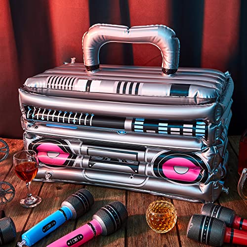 Cunhill 1 Piece Inflatable Boom Box Beverage Cooler Summer 80s 90s Theme Party Decorations Inflatable Cooler Radio Blow up...