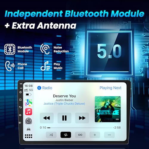 Car Radio Stereo for Ford Focus 2012-2018: 9 Inch Touch Screen Head Unit Replacement with Wireless Carplay Android Auto GP...