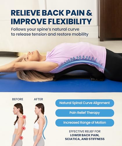 Everlasting Comfort Lumbar Support Board Back Stretcher for Lower Pain Relief - Adjustable Spine Decompression with 88 Acu...
