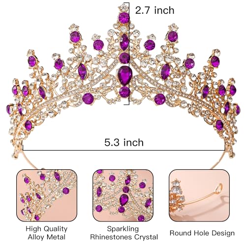 Aimilcall Tiaras Crowns for Women, Crystal Princess Tiaras Rhinestone Queen Headband Wedding Bridal Hair Accessories For B...