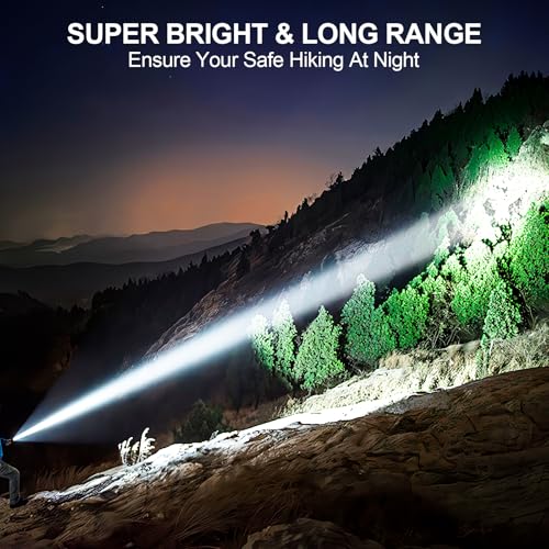 Rechargeable Flashlights High Lumens, Super Bright LED Small Powerful Tactical Flashlight with Memory Function, 6Modes Poc...