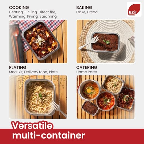 FIREFOLKS Disposable Premium Aluminum Pans – 35 Pack Variety Set Heavy-Duty Open-Flame Trays, Cookware for Cooking, Bakin...