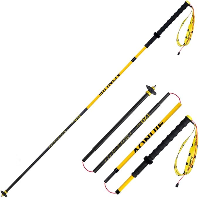Trekking Poles Carbon Fiber 2 Collapsible and Lightweight Hiking Sticks with EVA Grip, Quick Locking, Balance Support