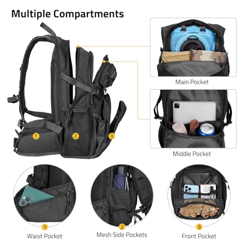 CVLIFE Tactical Hydration Pack 3L - Lightweight Water Bag With Bladder for Men Women, Heavy Duty Molle Backpack for Hikin...