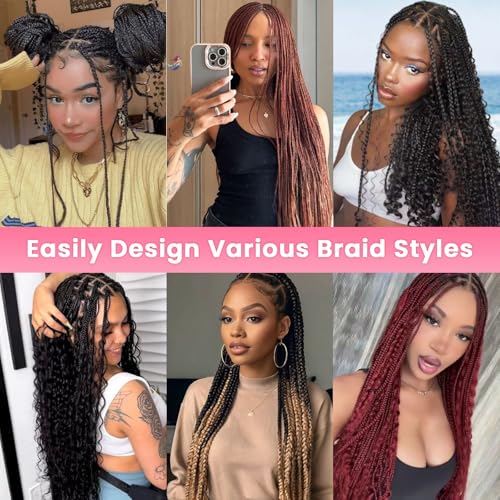 WOWANGEL Human Braiding Hair For Boho Braids 100g,100% Unprocessed Brazilian Virgin Hair, 12A Deep Wave Knotless Bohemian Bundles, Curly Hair Extensions,2 Bundles,Auburn Brown(30),24 Inch