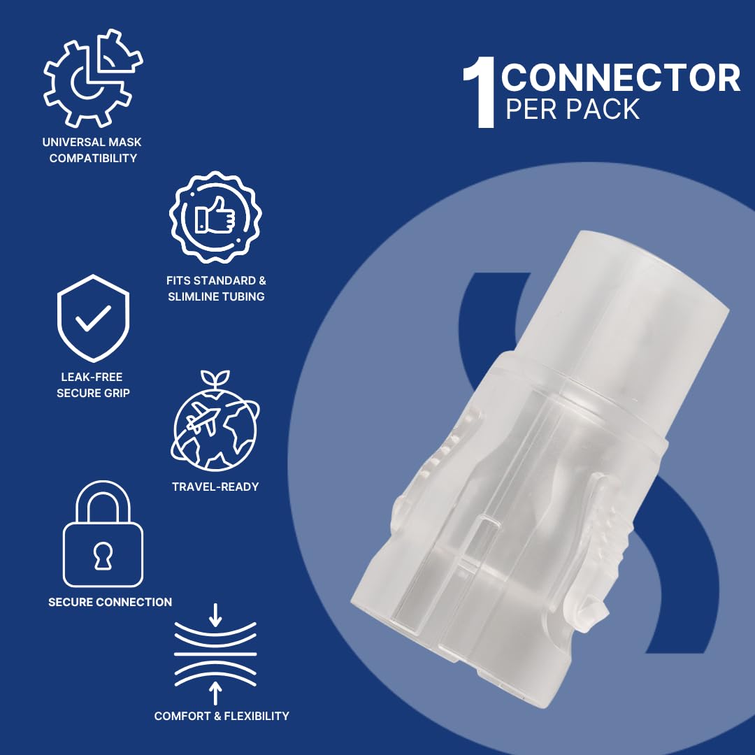 Snugell AirMini Adapter – Universal Tubing Connector Compatible with AirMini Device – Fits 15mm & 22mm CPAP Masks – Durable, Travel-Friendly Accessory for Convenient Use Anywhere