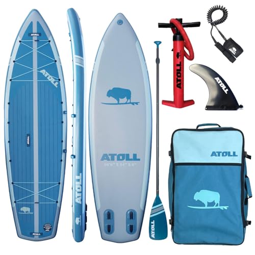 Atoll New Inflatable Stand Up Paddle Board - Enclave 10′6″ Compact/Archipelago 12′6″ Touring/Outrider 12′ All-Around iSUP...