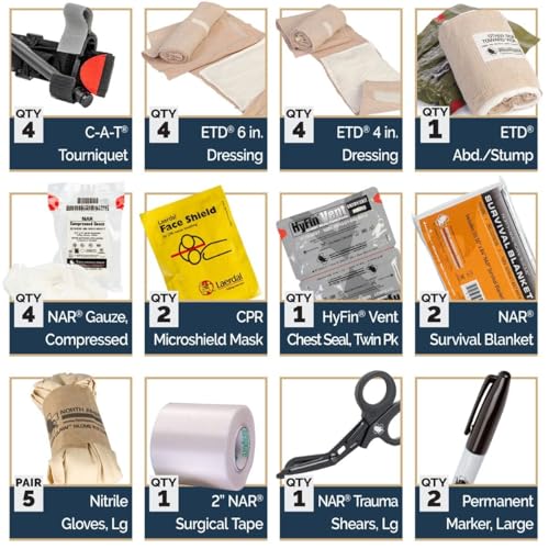 North American Rescue SRO Crisis Response Kit (SROs) NAR School Resource Officer First Aid Bag for Kids, Emergencies, Inju...