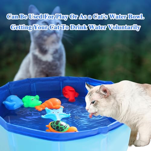 Obfuscate Cat Pool Toy,Portable Cat Water Toy with Interactive Fish Toys,Engaging Interactive Cat Toys for Indoor Cats,6 P...