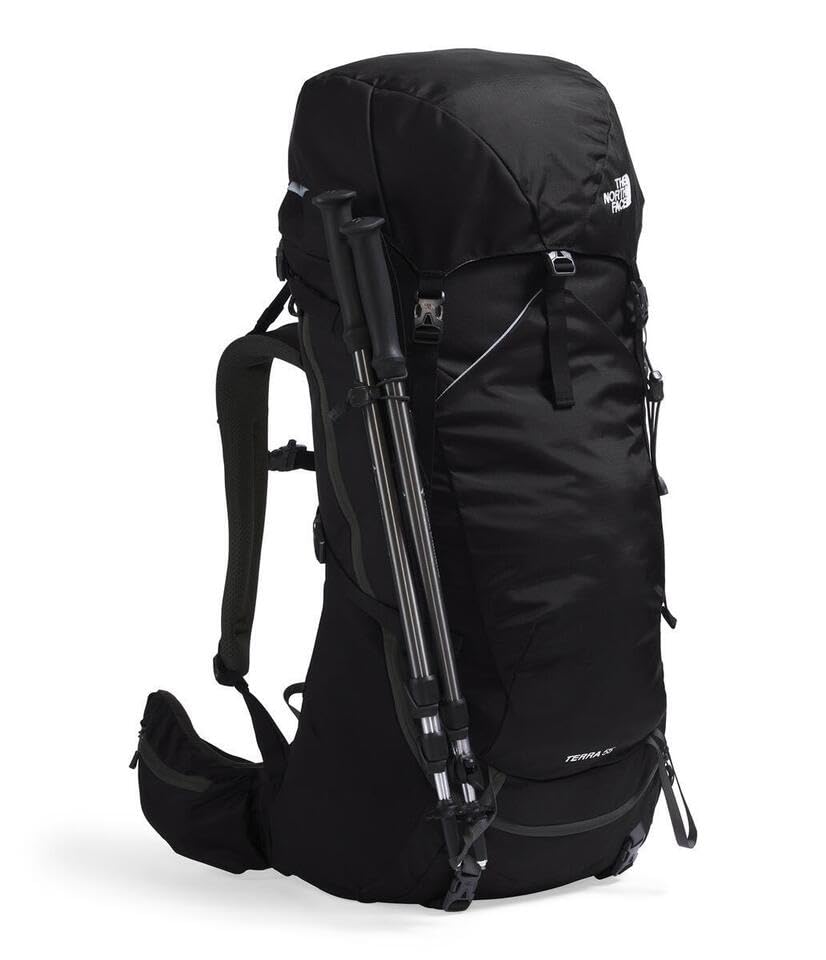 The North Face Terra 55 Backpack - Unisex Hiking Pack, Cinch-Top Opening with Zipper, Pole & Ice Axe Attachments, TNF Blac...