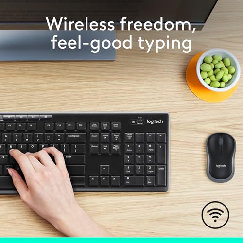 Logitech MK270 Wireless Keyboard and Mouse Combo for Windows, 2.4 GHz, 8 Multimedia Keys, PC, Laptop, Wireless Keyboard Co...