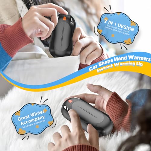 Cbroer 2 Pack Hand Warmers Rechargeable, 6000mAh AI Smart Chips Hand Warmers, Long Lasting Portable Heater for Christmas X...