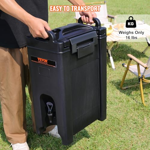 VEVOR Insulated Beverage Dispenser, 5 Gallon, Food-grade LDPE Hot and Cold Beverage Server, Thermal Drink Dispenser Cooler...