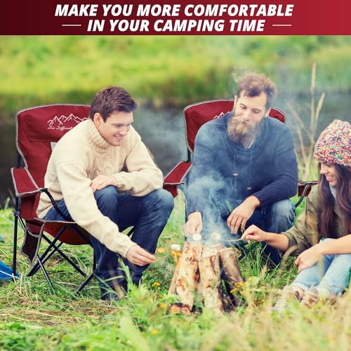 SAILARY Mesh Folding Camping Chairs, Oversized Portable Outdoor Chairs, Weight Capacity 325 lbs with Cup Holder, Storage P...