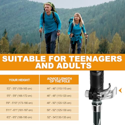 COVACURE Hiking Poles - Aluminum Alloy 7075 Trekking Poles Collapsible with Telescopic,Lightweight & Foldable Collapsible ...