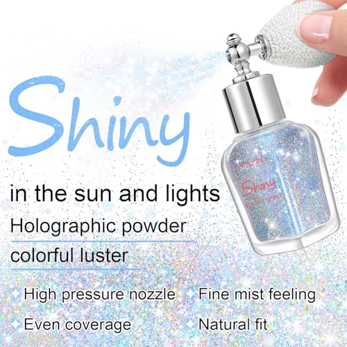 Hair and Body Glitter Spray, Shimmering Powder Sparkle Powder Makeup, Glitter Loose Sparkle Makeup for Body Highlighter,Fe...