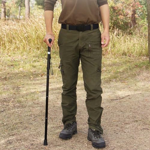YOBOKO Aluminum Alloy Walking Sticks & Foldable Anti-Slip Hiking Stick - Length Adjustable for Elderly