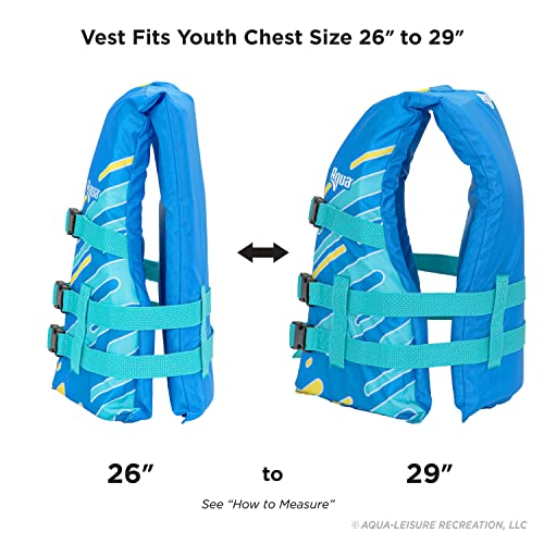 Aqua Leisure New Oceans7 US Coast Guard-Approved, Type III – Youth Life Jacket – Personal Flotation Device with with Comfo...