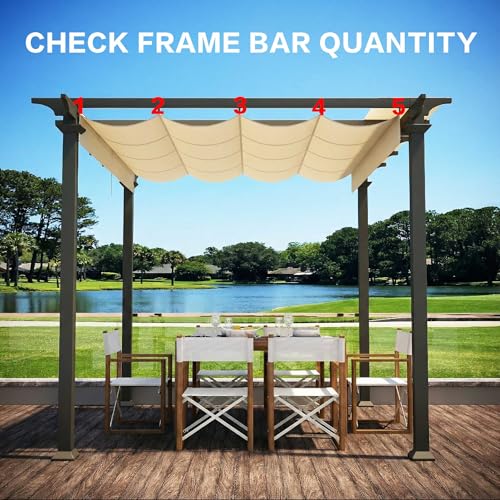 BOJAVOM Replacement Canopy Top Shade Cover Compatible with Home Depot Hampton Bay 9' x 9' Pergola Model #GFM00467F - Beige