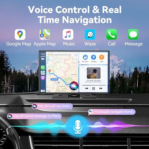 Wireless Carplay Screen for Car, 11.3" Extra Large A-pple CarPlay & Android Auto Screen with 4K Dashcam & 1080P Backup Cam...