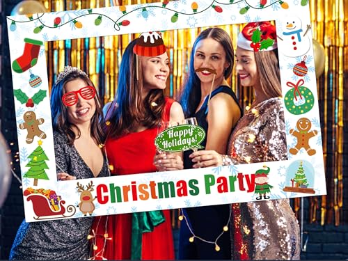Christmas Photo Booth Props 29Pcs Christmas Elf Party Photo Booth Props Ugly Sweater Decoration Photoshoot Props Ugly Swea...