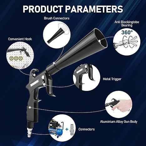 Car Cleaning Gun,Interior Dryer Air Blow Gun,Air Nozzle Blow Gun,Interior Dryer Air Tools,Car Detailing Tools for Quickly Blowing Out Dirt and Dust from Surface.