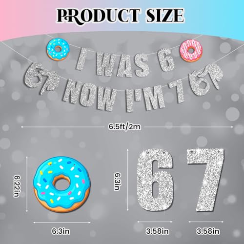 CozyNuukee 6 7 Birthday Decorations, 6-7 Meme Party Icecream Banner, Happy-Birthday Decor, Funny Six Seven Theme Party Sup...