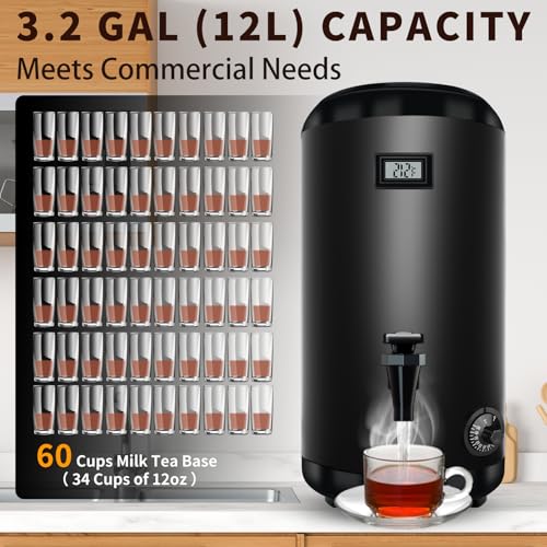 Hijolla Insulated Beverage Dispenser with Heating Drink Dispenser, Electric Heating Beverage Dispenser-75 Cup Hot&Cold wat...