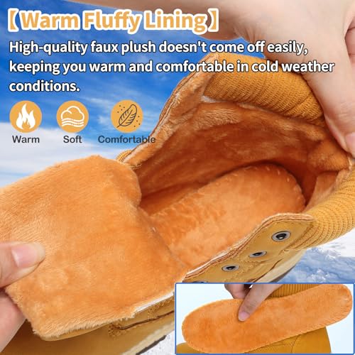 Winter Hiking Boots Women Waterproof Snow Ankle Booties Work Boots Warm Fur Lined Trekking Shoes Winter Lace up Booties fo...
