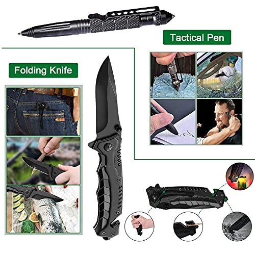 Angieast Survival Kit 35 in 1, First Aid Kit, Survival Gear, Survival Tool Gifts for Men Boyfriend Him Husband Christmas C...