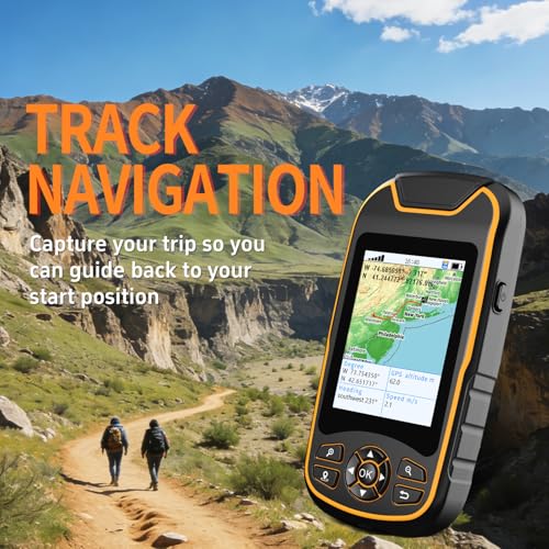 Handheld GPS for Hiking, Rugged and Waterproof Handheld GPS Navigator, 3.2" Sunlight Readable Screen, Compact Satellite Ha...