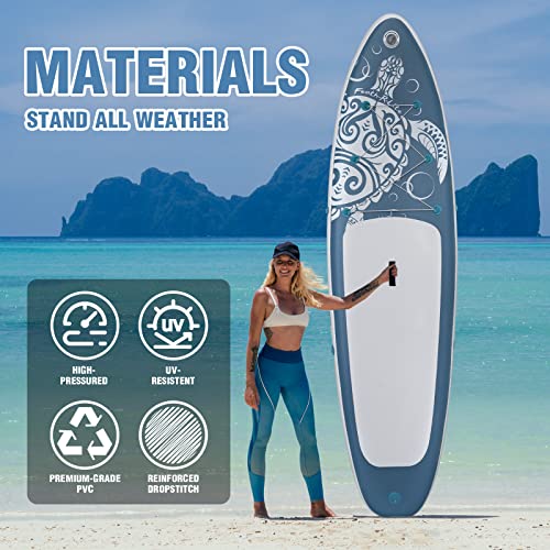 FEATH-R-LITE Inflatable Paddle Board Stand Up Paddleboards for Adults SUP with Premium Accessories Pump, Adjustable Paddl...