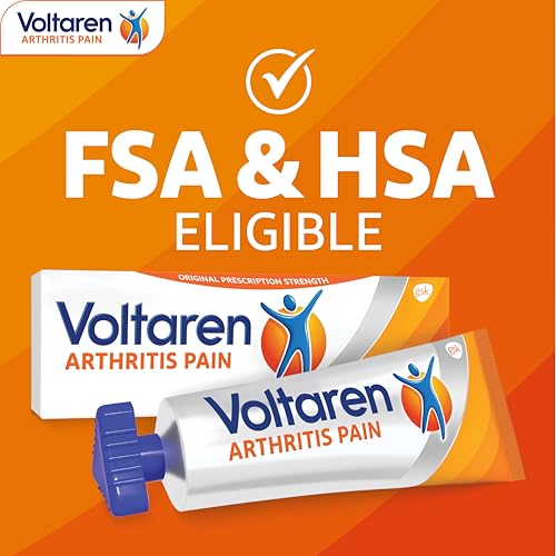 Voltaren Arthritis Pain Relief Gel, Diclofenac Sodium, 1% (NSAID), Clinically Proven Powerful Pain Reliever with Easy Open Flip Top Cap, No Prescription Needed, 5.3oz