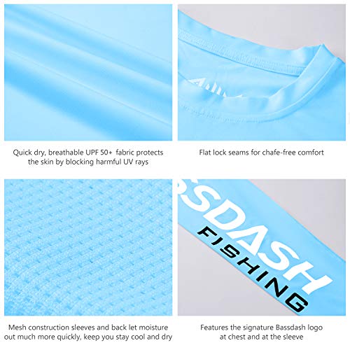 BASSDASH Fishing T Shirts for Men UV Sun Protection UPF 50+ Long Sleeve Tee T-Shirt
