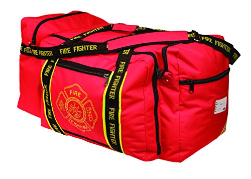 OccuNomix OK-3000 Large Gear Bag, “Firefighter” Woven In Reflective Trim Along Bag Straps, Maltese Cross Logo, 3 Compartme...