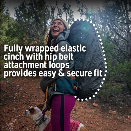 Kelty Backpack Rain Cover, Water Proof Cover for Hiking and Backpacking Packs 30 to 105 Liters, Elastic Cinch, Integrated ...