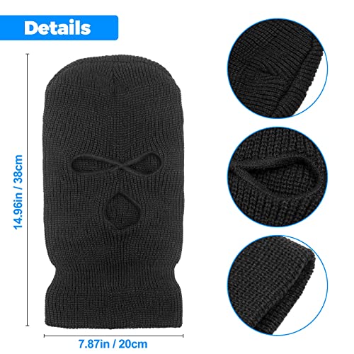 2 Pieces 3-Hole Full Face Mask Cover Ski Mask Winter Balaclava Cap Knitted Face Cover for Winter Outdoor Sports