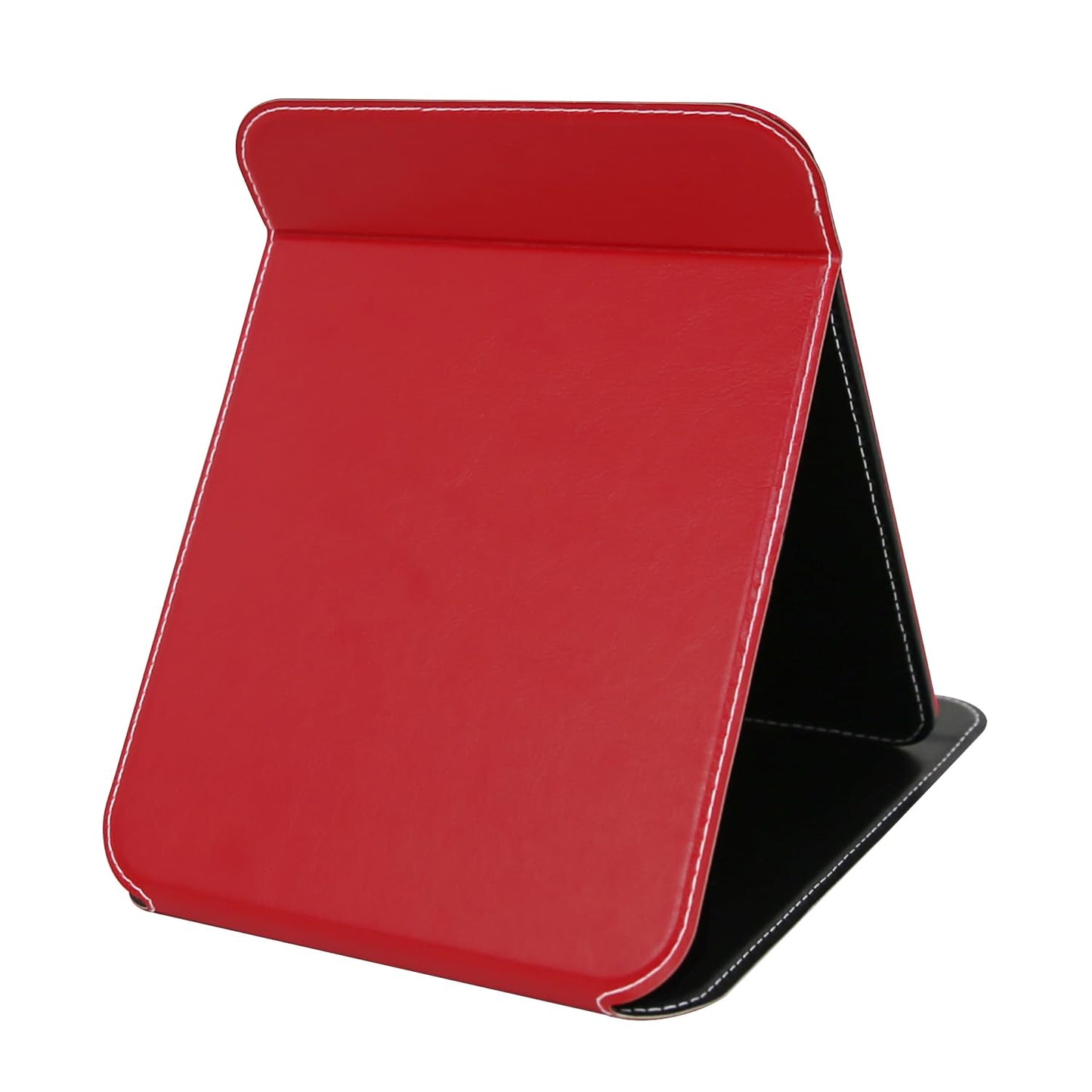 PDOZV Travel Mirror for Desk, 5.3  6.9    Adjustable Rectangle PU Edge Covering Red Foldable Desk Mirror with Stand for Travel C
