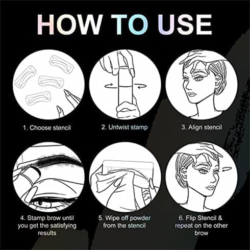 Eyebrow Stamp Stencil Kit - One-Step Eyebrow Stencil with 24 Reusable Thin & Thick Stencils, Long-Lasting Waterproof & Smudge-Proof Brow Stamp for Perfect Eye Makeup (Blonde)