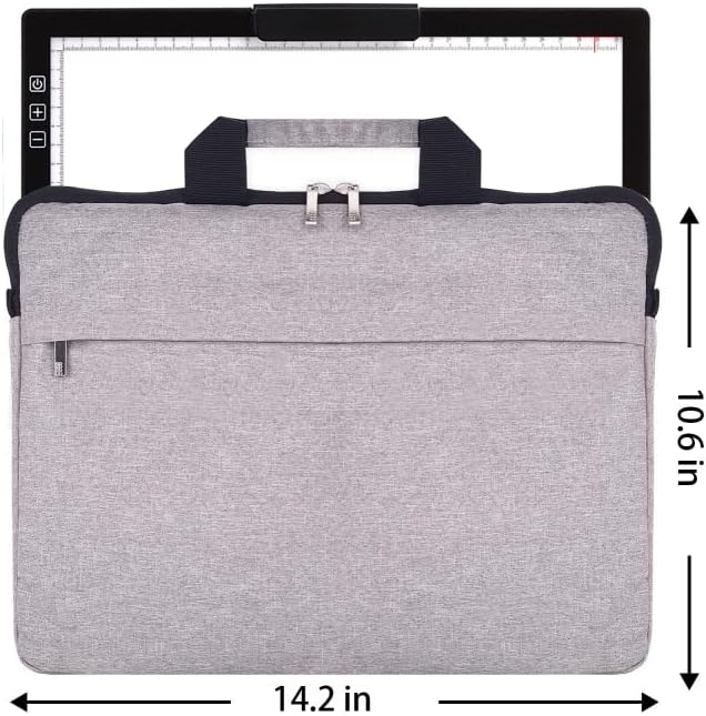 Rechargeable A4 LED Light Pad with Padded Case, Tracing Light Box w/Riser Stands and Paper Clip, 6 Levels of Brightness, Type-c Cable, Wireless Diamond Painting Light Board
