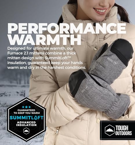 Tough Outdoors Winter Ski Mittens for Women & Men - Waterproof Insulated Snowboard Gloves - Snowboarding Snow Glove Mitten