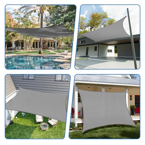 TANG 10'x14' Sun Shade Sail Rectangle Sunshade Canopy UV Block Shade Cloth Pergola Cover for Outdoor Patio Garden Gazebo D...